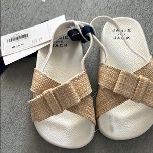 Janie and Jack Kids Cream and White Sandals
